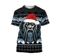 JJLLAZAD Viking Christmas Zip Hoodies for Men & Women 3D Printed Long-Sleeved Casual Sweatshirt Winter Harajuku Jacketa,T Shirt,5XL