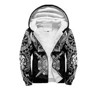 JJLLAZAD Viking Jormungandr Hoodie Men Vegvisir Yggdrasil Summer Winter Nordic Mythology Cosplay Costumes 11 Types & 8 Sizes,Viking Warmer Hoodie,M