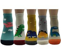 JJMax Boy's Dinosaurs Animal Friends Collections Socks, Friendly Dinos, 4-5 Years