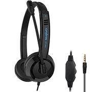 JJN Computer Headset with Microphone, 3.5mm Wired Crystal Sound Headphone, with Microphone Noise Cancelling Mic & Audio Controls, for PC/Mac/Laptop, Comfort-fit for Home/Office/Remote Learning