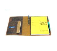 JJNUSA Distressed Genuine A5 Leather Cover Leather Cover Compatible With Steno Notes 6 x 9 Spiral Notebooks Rocketbook Flip Executive 6 x 8.8 (Flower Brown)