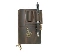 JJNUSA Leather A6 4.1" x 5.8" Travelers Notebook Handcrafted Genuine Leather Journal Cover 10.5 × 14.8 CM Refillable Travel Journal Cover with Inner Pockets and Card Slots and Pen Holder