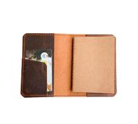 JJNUSA Leather Cover Compatible With Mini Composition Notebook notebook size 3.25” X 4.5” Small Pocket Travel Journal Cover Notebook Distressed Refillable Writing Diary (Brown)