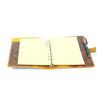 JJNUSA Refillable A5 Leather Journal Writing Notebook, A5 Leather Travel Journal with Pockets, Vintage 6 Ring Binder Organizer Planner Portfolio, Best Travel Gifts