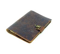 JJNUSA Refillable A6 Leather Journal Writing Notebook, A6 Leather Travel Journal with Pockets, Vintage 6 Ring Binder Organizer Planner Portfolio, Best Travel Gifts
