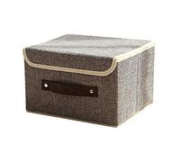 Jjoer Canvas Storage Box Foldable Storage Box With Lid Box For Toys Linen Storage With Handles Fabric Storage Boxes For Clothes Socks Ties gray,38 * 25 * 25cm