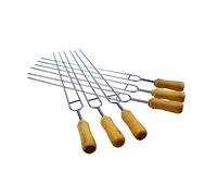 Jjoer Toasting Fork BBQ Sticks With Heat-Resistant Handles Marshmallow Toasting Forks Brazing Fork Needle Super Long Metal Skewers Double Prongs Grill Accessories