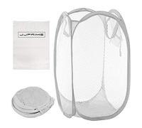 JJOnlineStore Foldable Pop Up Mesh Collapsible Washing Laundry Basket Bag Bin Hamper Toy Tidy Storage Organiser Organizer (White)