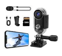 JJPOBYL 4K Thumb Action Camera, 128GB Wearable Mini Body Cam, with Magnetic Accessories, High Battery Capacity for 2H Vedio Time, Fit for Vlogging, Biking, Diving, Animals Recording