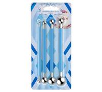 JJPRIME - 4 Pcs Metal Ball Cake Decorating Tools | Molding Modelling Tool Set | Fondant Decorating | Clay Modelling Tools | Sugarcraft Flower Mold Cutter for Flower Paste