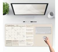 JJPRO Double-Sided PU Leather Desk Pad&Pink Dry Erase Desk Mat,Large Multi-Use Dry Erase Desk Calendar, Pink Erasable Desk Mat, Reusable Desk Writing Board for Office, Home-16"x34"