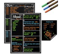 JJPRO Magnetic Dry Erase Menu and Chore Chart Blackboard for Fridge-Weekly Meal Planner Chalkboard,Behavior Chart Chalkboard for Multiple Kids with Notepad Blackboard