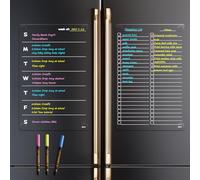 JJPRO Non-Magnetic Clear Weekly Planner & to Do List for Fridge, 8.5"x13" Dry Erase to Do List WhiteBoard,Reuasble Weekly Calendar for Refrigerator,Cabinet,Wall&Glass, All Smooth Surfaces