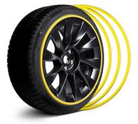 JJQFLB 8M Car Rim Protector Strip, Compatible with Audi S5 S7 RS7, Wheel Decoration Ring, Anti-Collision Sticker,1-Yellow