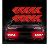 JJQFLB Compatible with Dodge Dart GT Charger SRT, 10 Pcs/Set Warning Safety Stickers Reflective Arrow Sign Tape DIY Reflector Decal,1-Red