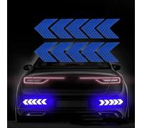JJQFLB Compatible with Land Rover Range Rover Sport L320 L494 L461, 10 Pcs/Set Warning Safety Stickers Reflective Arrow Sign Tape DIY Reflector Decal,2-Blue