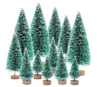 JJQHYC 12 Pieces Mini Christmas Trees Christmas Winter Decorations Snowy Forest Scene Christmas Trees Small Xmas Trees Spruce Christmas Trees for Christmas Crafts