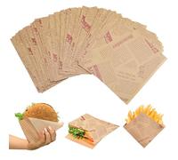 JJQHYC 150 Paper Sandwich Bags 18x18cm Non-Stick Paper Bags for Food, Greaseproof Paper Bags for Snacks, Lunch, French Fries, Takeaway