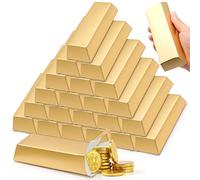 JJQHYC 20 Pieces Pirate Gold Bar Candy Boxes - Treasure Hunt Party Favours Sweets Boxes for Kids, Birthday Decoration, Easter Gift, Halloween Treats (Gold)