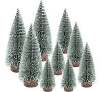 JJQHYC 9 Pieces Mini Christmas Trees Snowy Christmas Tree Home Decorations Xmas Spruce Trees for Winter Village, DIY Crafts, Tabletop Forest Scene