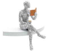 JJQHYC Abstract Book Lover Sculpture - Reading Woman Figurine Statue for Bookshelf | Thinker Ornaments for Living Room, Study & Library Decor
