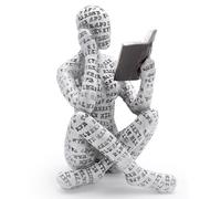 JJQHYC Abstract Woman Thinker, Bookworm Sculpture Bookshelf Decoration Reading Woman Figurine Statue Reading Figurine Sculptures Thinker Ornaments for Living Room (A)