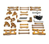 JJRC/Laylaro Genuine 6061 Aviation Aluminum Modification Kit for 12 Models, including C8803/144001/AM-X12, 1:14-1:12 Universal Swingarm Fully Reinforced Set for Professional RC Competition(Golden)