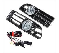 JJRFVBGT Front Foglamp Assembly Compatible With For Bora For J&etta MK4 1998 1999 2000 2001 2002 2003 2004 Car Front Fog Lights Bumper Fog Lamp Grille With Switch Harness