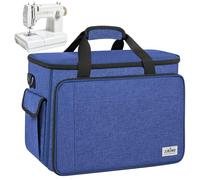 JJRING Sewing Machine Carrying Case, Portable Sewing Machine Bag with Shoulder Strap, Heavy Duty Sewing Machine Tote Suitable for Standard Sewing Machines, Blue