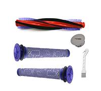 JJRUN 8.85"/22.5cm Roller Brush Bar and Washable Pre-filter End Cap Replacement Set Compatible with Dyson V6 Animal / for Fluffy DC59 DC62 SV03 V6 Slim Vacuum Cleaner,Compare to 963830-01