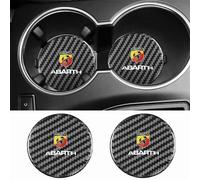 JJRY 2PCS Car Cup Holder Coasters for Abarth 500 500C 595 Abarth abarth 124 spider Car Cup Holder Insert Mat Anti Slip Cup Coaster Interior Accessories