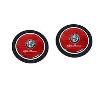 JJRY 2PCS Car Cup Holder Coasters for Alfa Romeo Giulia Stelvio Giulietta, Red Style