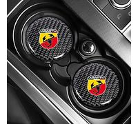 JJRY 2PCS Car Cup Holder Coasters for Fiat Abarth 595 Abarth 500 abarth 124 spider Car Cup Holder Insert Mat Anti Slip Cup Coaster Interior Accessories,2pcs Black Abarth