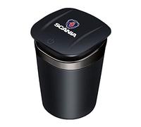 JJRY Car Ashtray, for Saab Scania Truck Portable Smokeless Self Extinguishing AshTray with Lid Smell Proof Easy Clean Up