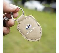 JJRY Car Keychain Genuine for Volvo XC60 S90 S60L XC40 Keyring Car Key Chain Holder Car Accessories,Beige style