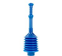 JJS Jackson Supplies Professional Bellows Accordion Toilet Plunger, The Thrust Plunger Removes Heavy Congestion From Clogged Bathroom Toilets, Powerful Plungers, Cobalt Color