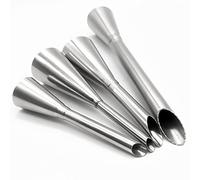 JJSCHMRC 4pcs Puff Nozzle Tip Stainless Steel Long Puff Nozzle Tip, Cream Icing Piping Nozzle Tip Cake Tips For Puff Decorating Tools