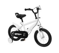 JJsdwin Children's Bicycle, 14'' Kids Bike with Training Wheel and Fenders, Learning Bicycles for 3-6 Years Old Girls/Boys, Overall Length 100cm, White