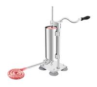 JJsdwin Manual Sausage Stuffer Machine, Stainless Steel Sausage Maker with 7 PE Tubes, 3L Vertical Sausage Filler for Restaurants, Canteens and Workshops
