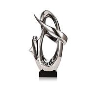 JJSPP Modern Abstract Sculpture Resin Statue Decor Gift Craft Ornament Accessories Furnishing (Color : Silver)
