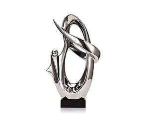 JJSPP Modern Abstract Sculpture Resin Statue Decor Gift Craft Ornament Accessories Furnishing (Color : Silver)