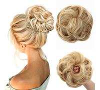 JJstar Messy Hair Bun Curly Wavy Hair Scrunchies Accessories Pieces for Women Girls Synthetic Chignons (Light Honey Blonde)