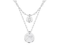 JJTZX Dainty Layered Pinky Promise United States Map Necklace Set Sweet Relationship Gits for Best Friend, Metal, No Gemstone