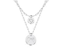 JJTZX Dainty Layered Pinky Promise United States Map Necklace Set Sweet Relationship Gits for Best Friend, Metal, No Gemstone