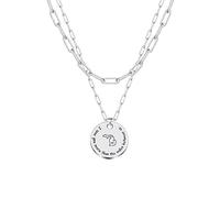 JJTZX I Love You More Than The Miles Between Us US State Pendant Layered Choker Necklaces State Map Necklace for Long Distance Relationship Gift, Stainless Steel, No Gemstone