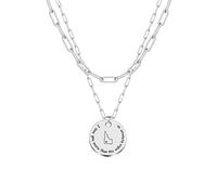 JJTZX I Love You More Than The Miles Between Us US State Pendant Layered Choker Necklaces State Map Necklace for Long Distance Relationship Gift, Stainless Steel, No Gemstone