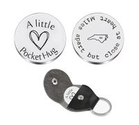 JJTZX Pocket Hug Token for Long Distance Relationship Gifts Miles Apart but Close at Heart United States Map Keychain