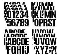JJUNW 13 Sheets of Large Self Adhesive Vinyl Letters Numbers Kit, 4 Inch Alphabet Stickers, Waterproof Mailbox Numbers Stickers for DIY Crafts, Mailbox, Notebook, Door, Water Bottles, Car (Black)