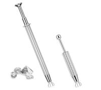 JJUNW 2Pcs Piercing Ball Grabber Tool, Sugar Bead Sprinkle Pen, Piercing Holder Tool 4-Claw Pick Up Tool, Piercing Removal Tweezers for Cake Decoration Jewelry Tiny Objects