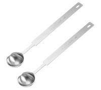 JJUNW 2Pcs Stainless Steel Tea Spoon Measuring Spoon, Silver Long Handle Metal Tablespoon Coffee Scoop Kitchen Gadgets for Cooking Baking（5ml）